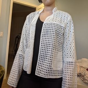 White eyelet jacket NWOT